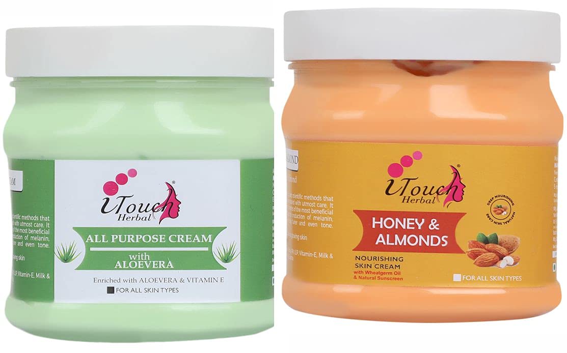 I TOUCH HERBAL All Purpose Cream 500 ml + Honey & Almond Cream 500 ml ( Pack Of 2 x 500 Ml )