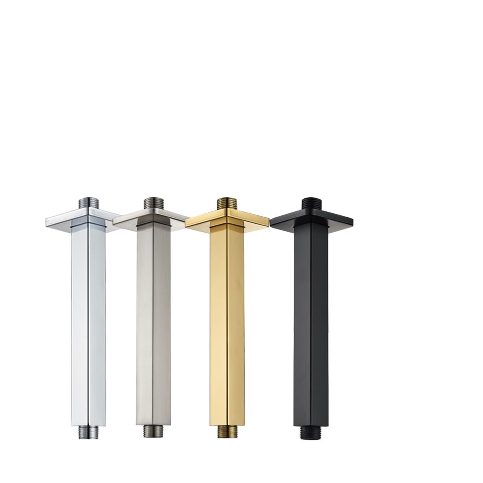 GUYTRM Cabezal de ducha de brazo fijo for montaje en pared y techo, brazo de ducha negro, soporte for cabezal de ducha de baño lingli(Nickel A1)