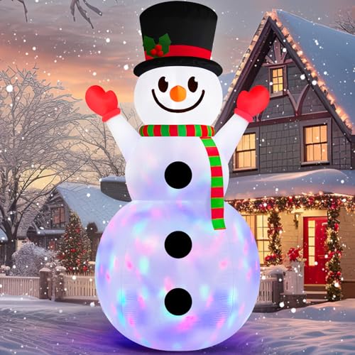 Danxilu 10FT Christmas Inflatable Snowman Outdoor Decoration with LEDs