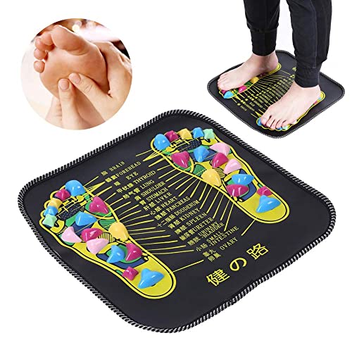 Foot Massage Mat,Acupressure Foot Mats,Reflexology Walk Stone Stone Road Foot Massage Black Stimulates Blood Circulation For Pain Relief #TOP1