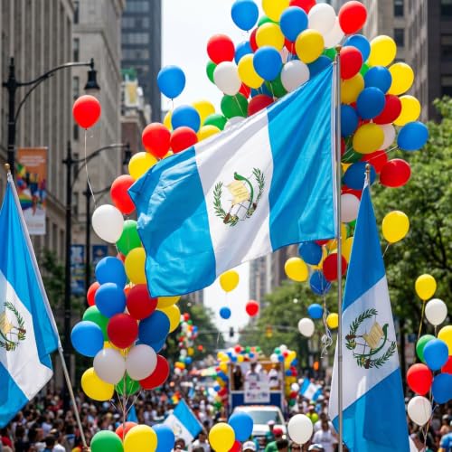 Image of AhfuLife 2pcs Guatemala Flag 3x5 Ft, Large Guatemalan Flags for Outside - Double Side with Brass Eyelets for Olympic Party Decorations, Soccer Party Decoration Bar Garden Street Decoration Indoor Outdoor