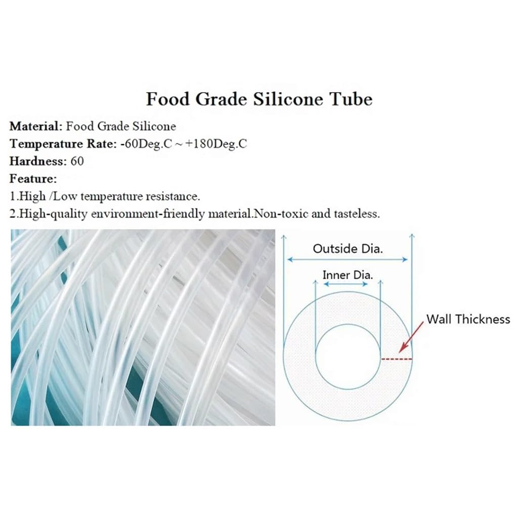 Tubo de goma de silicona flexible transparente, manguera de silicona transparente para agua, aire, varios tamaños, 1 metro (12 x 16 mm)