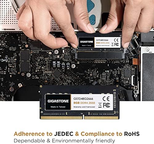 DDR4 RAMGigastone Laptop RAM 8GB DDR4 8GB DDR4-2666MHz PC4-21300 CL19 1.2V 260 Pin Unbuffered Non ECC SODIMM for Notebook Laptop Memory Module (Laptop ONLY)