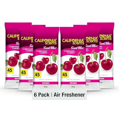 California Scents Power Bloc Car Air Freshener Coronado Cherry Scent 6 Pack