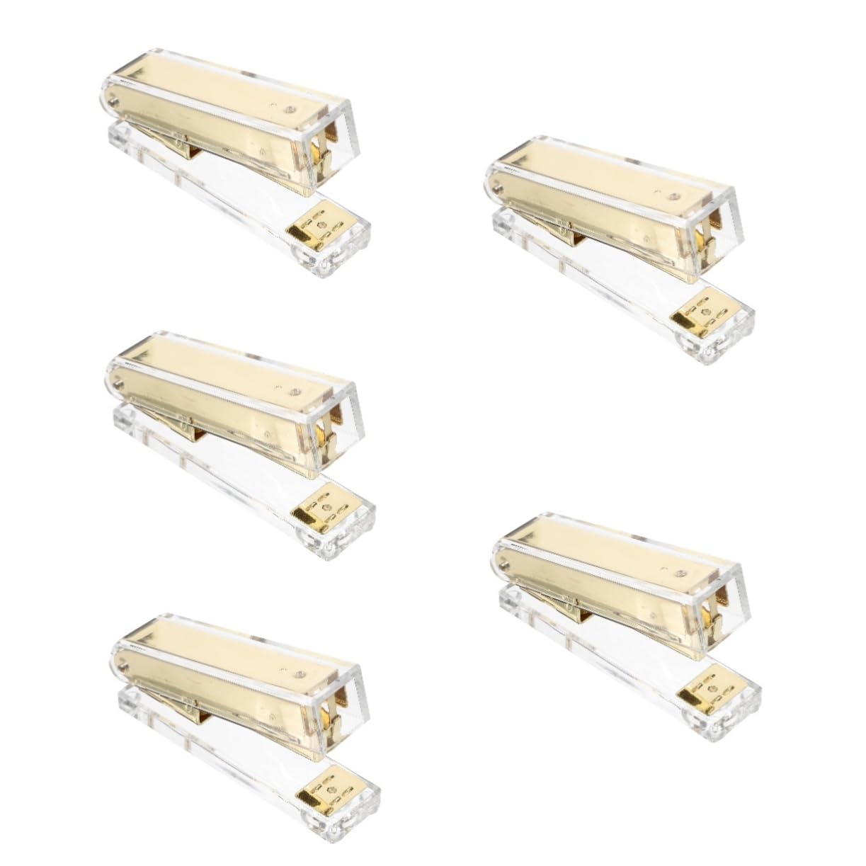 ARTIBETTER 5 Pezzi cucitrice Picket ufficio CONTINIZIONI PERSCITARI cucitrici alla rinfusa elementi essenziali della scrivania cucitrici per scrivania forniture da scrivania Acrilico D'oro