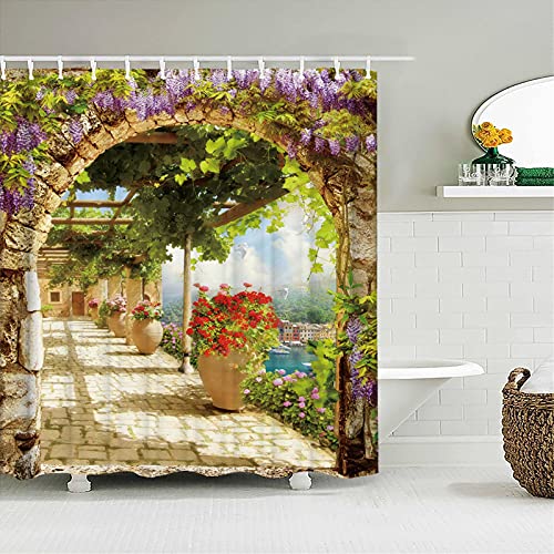 WENSHUI Tende da Doccia con paesaggi Naturali