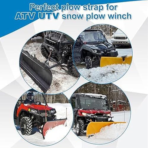Sangle de charrue anti-rupture 5000 Lb pour remplacer câble treuil ATV - 4