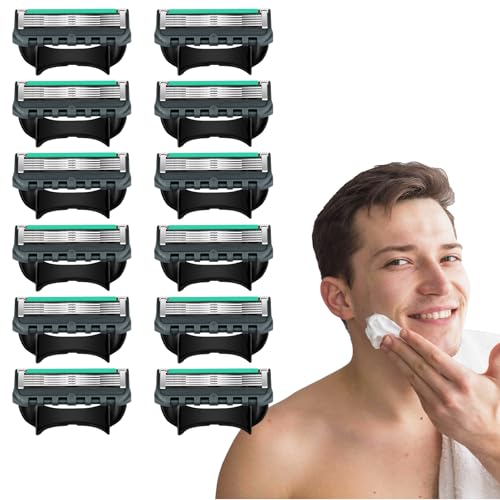12-Blade Replacement Cartridge Set - Five-blade technology delivers a smooth shave - 2026 New Model in Teal, achieving a smooth shave while reducing irritation