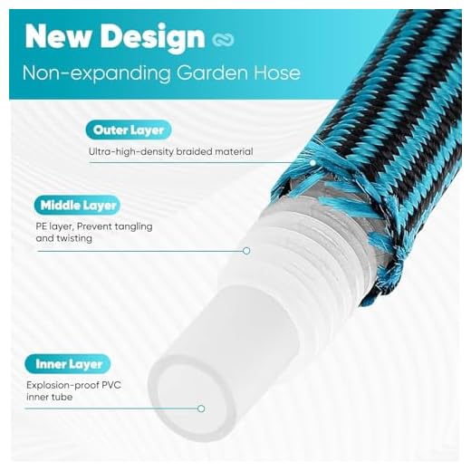 50ft Lightweight Garden Hose - Kink-Free Design