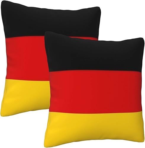 Miniatura 7 de Juego de 2 fundas de almohada de bandera alemana suaves con cremallera, fundas de almohada tamaño estándar, fundas de almohada para decoración del