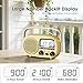 Audiocrazy Portable Radio AM FM with Bluetooth,Built-in Rechargeable Battery/Plug in Wall/4*D Cell Battery Operated, Digital Time Display, Transistor Radio for Home,Outdoor,Gift,Seniors (Yellow)