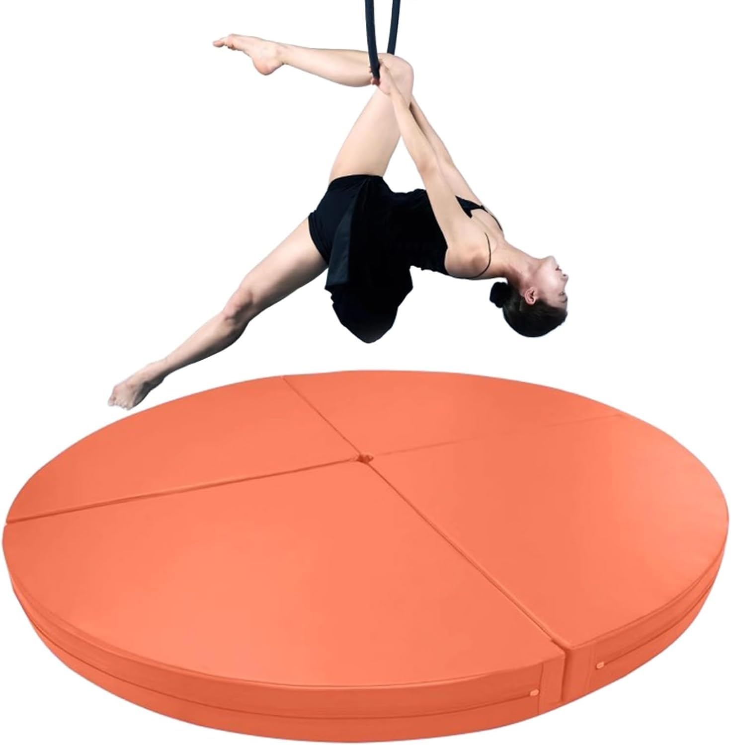 AYCDL Pole Dancing Pole for Home Portable Crash Mat, Round Foldable Pole Dance Safety Mat, Dancing Cushion for Pole 45mm Spinning Dance Pole,140cm/4.6ft/55in-Thick 5cm/2in