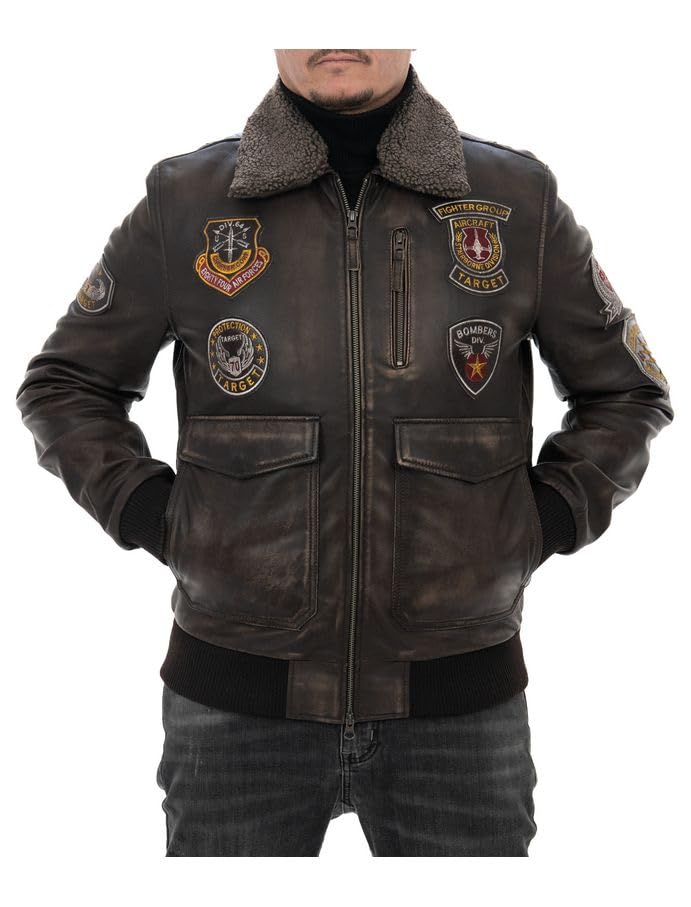 Pelletterie Borghese | Giubbotto Aviatore Pelle Uomo | Vintage | Giubbotto Pelle | Bomber Aviatore Pelle | Giacca Pelle | Vera Pelle | Made in Italy | AVIATORE