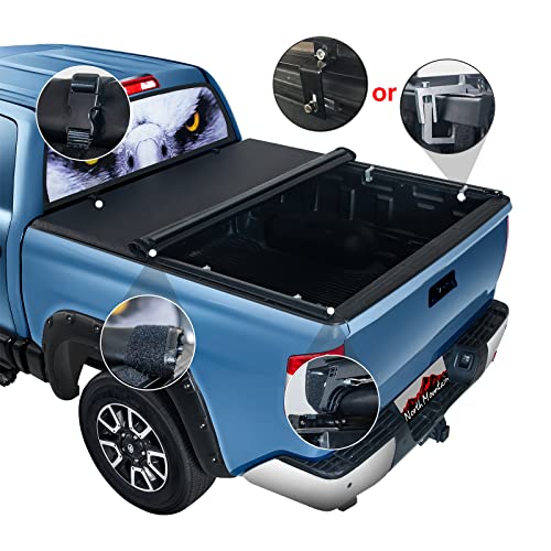 North Mountain Soft Roll Up Truck Tonneau Cover For 2014-2021 Toyota Tundra 6.5Ft Truck Bed, Fits 2014-2021 Toyota Tundra 6.5Ft Fleet/Styleside Bed (78.7"), With Or W/O Utility Track Sys #TOP4