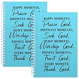 2Pcs Christian Spiral Notebook Prayer Journal,Christian Gifts for Women,Bible Verse Notebook,Journal for Women Men,Religious Faith Inspirational Gifts Catholic Gifts (2Pcs Moments Light Blue)