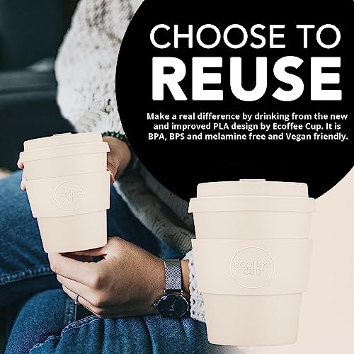 Ecoffee Cup 8oz 240ml Reusable Eco-Friendly 100% Plant Based Coffee Cup with Silicone Lid & Sleeve - Image 3