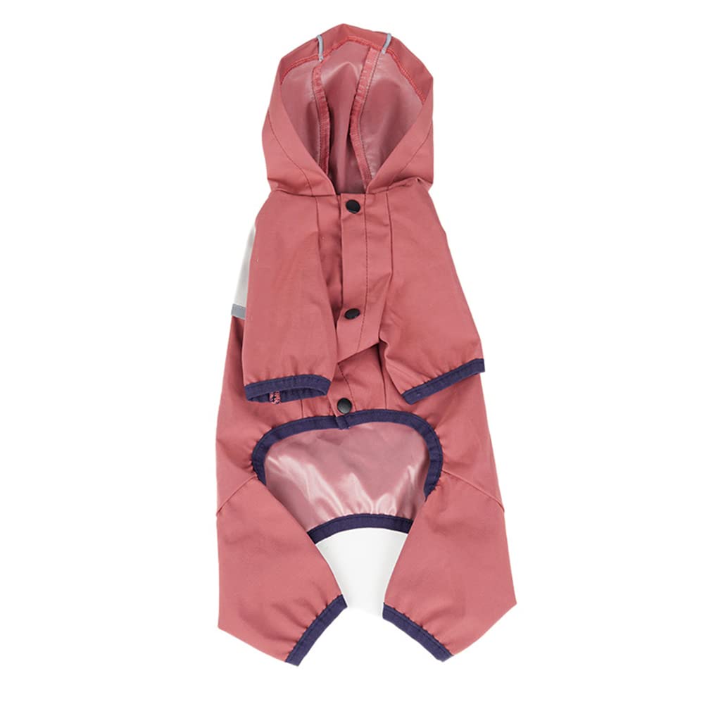 Chubasqueros Impermeables for Perros pequeños y medianos con Capucha, diseño de Cuatro Patas Correa Reflectante, Chaqueta Ligera(Red,M)