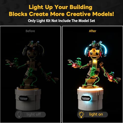 Kyglaring LED Light Kit Compatible with Lego Dancing Groot 76297 Building Blocks, Upgraded Lighting Accessories for 76297 Model Set, Lights Only (Model Not Included), Classic Version.