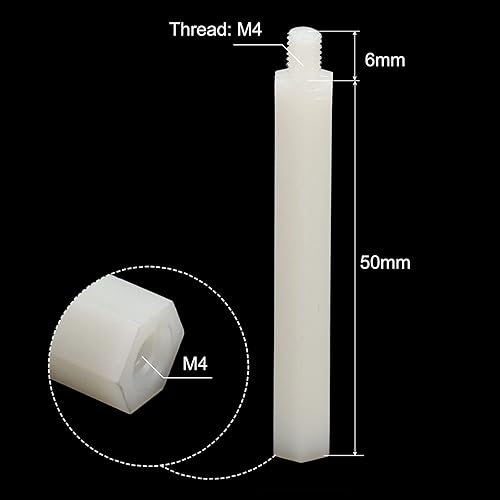 Miniatura 7 de PATIKIL M5x10+0.276 in macho hembra separador, 20 tornillos de nailon con 20 tuercas para PCB, placa base, carcasa de computadora, placa de