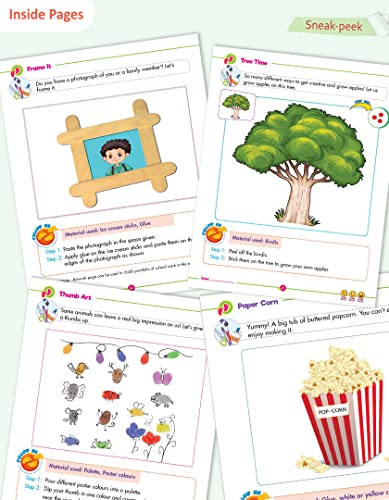 Image of Woodsnipe Art Craft Books for Preschool & Kindergarten Ages 2 to 6 Years| Simple Easy Fun Activities to Develop Creativity, Fine Motor Skills| Painting, Puppets, Origami, Paper Art with Daily Objects