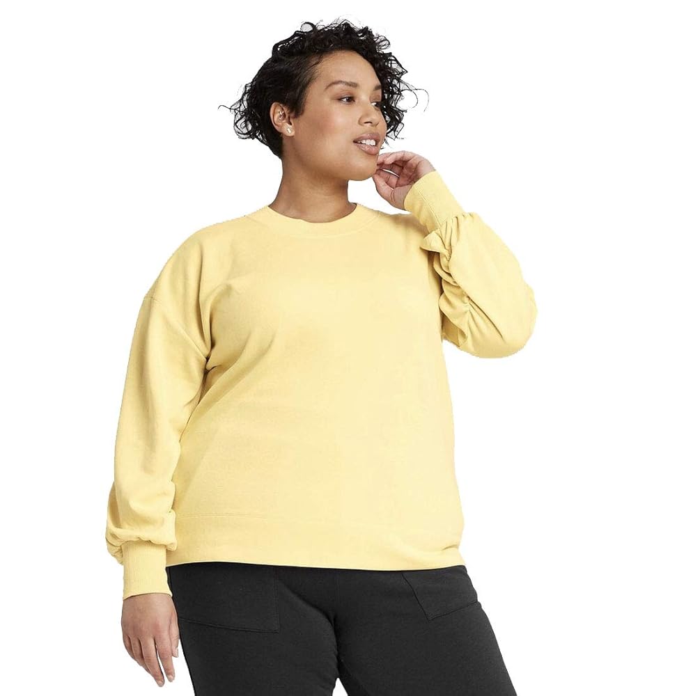 Ava & Viv Women's Plus Size Sweatshirt (Lemon) (1X) at