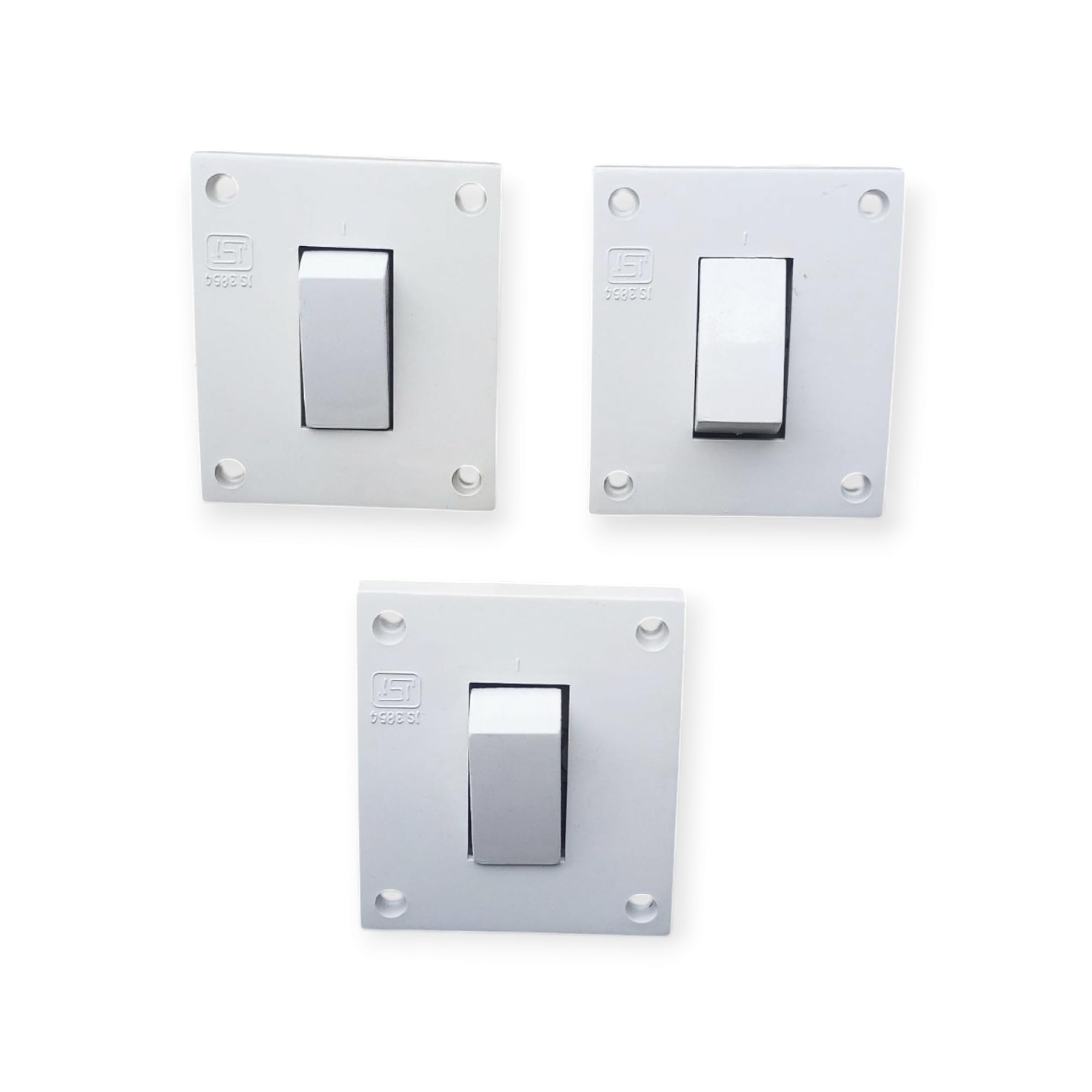 RC ELECTRIC INDIA Non Modular Switch 16 Amp | 1 (ONE) Way | 240 V AC | White- Color (Pack of 3)-image-11