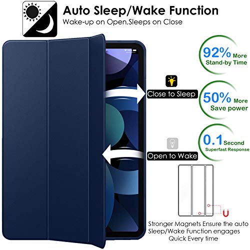 Image of DuraSafe Cases for iPad Air 6th Air 11 2024 Air 5th 2022 Air 4th 2020 Gen [iPad Air 6 /5 / 4 /11 ] A2588 A2316 MM6R3HN /A MM6T3HN /A MYHX2HN /A Shock Proof Dual Angle Stand Cover - Navy Blue
