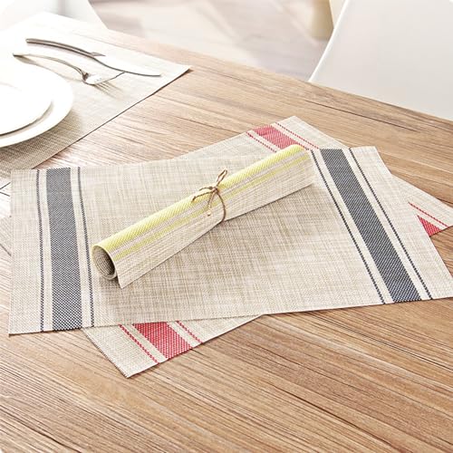 Soulnioi Placemats Set of 6, PVC Washable Table Mats Heat Resistant Dinner Place Mats for Kitchen Dining Table - Image 3