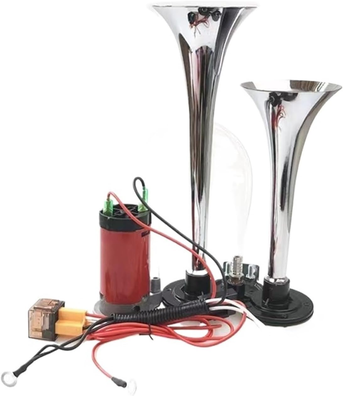 New 12V24V Super Sound Double Tube Waterproof Electric Horn With Air Pump For Car Motorcycle(12v pair+relay)