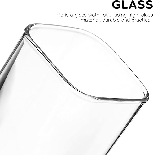 Miniatura 2 de DOITOOL 2 vasos cuadrados de vidrio, 13.5 onzas, aptos para microondas, vasos altos transparentes, vasos de agua para leche, jugo, cerveza, cócteles