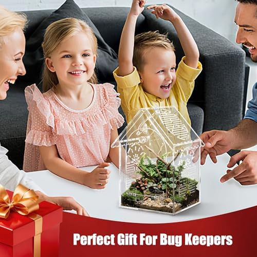 YINGXUN Jumping Spider House Enclosure, Seamless Tarantula Terrarium, Thick Acrylic Praying Mantis Habitat, 6"x6"x10", Large — view 6