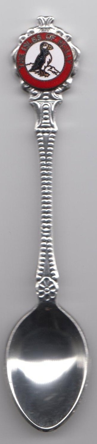 1000 Flags Cornwall County - Isles Of Scilly - Crest Flag - Collectors Silver Plated Spoon
