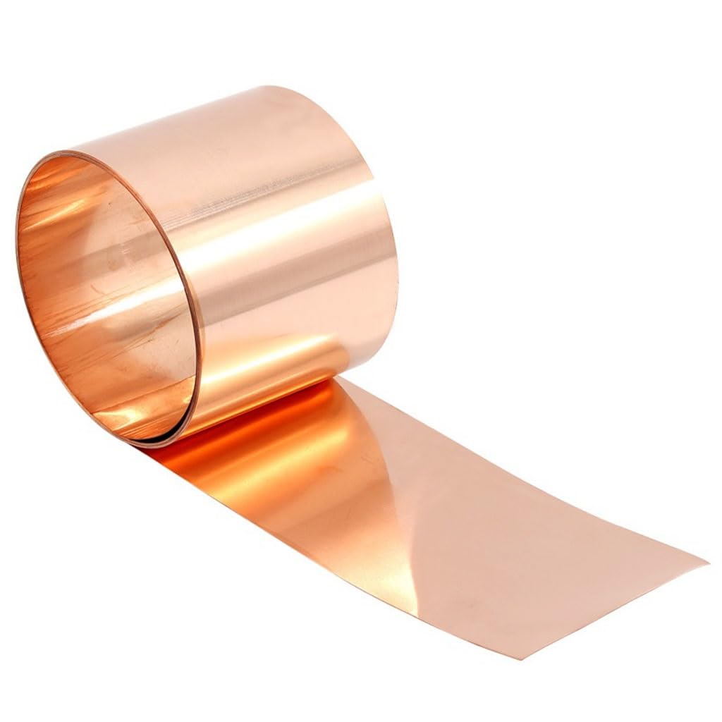 Striscia di rame da 1 metro - Foglio di rame con spessore 0,02-0,5 mm for messa a terra, progetti fai-da-te, rotolo conduttivo(0.2x200mm)