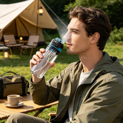 Botella de agua con pulverizador de 800ml para combatir el calor en la universidad o el gimnasio 3