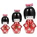 STOBOK 3Pcs Japonais de Bureau Poupée en Bois Kimono Poupée Kimono Poupées Kokeshi Otomesode Kimono Jeune Fille Figurine pour Les Décorations de Chambre Restaurant Maison Rouge