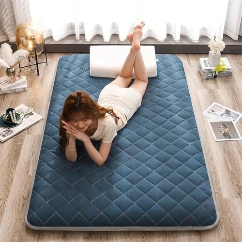 Colchón de Piso Enrollable de tamaño Completo, colchón de futón Plegable, colchón para Dormitorio de Estudiantes, colchoneta para Dormir para Invitados, colchoneta para Acampar