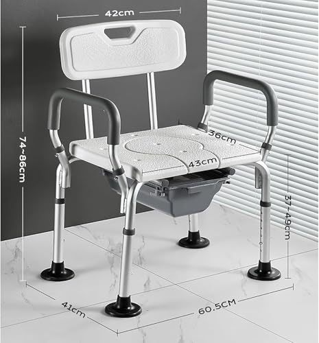 Chaise percée de chevet réglable et siège de toilette surélevé