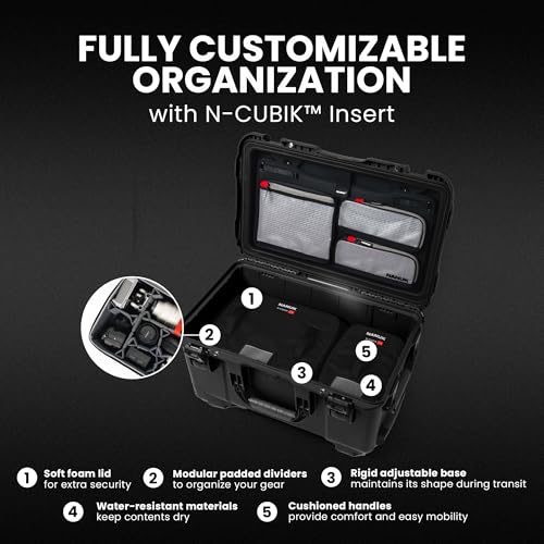 Image of NANUK 938 Pro Photo with N-Cubik - Waterproof Travel Camera Hard Case with 17S & 17M N-Cubik Insert and Wheels, 23.8 inch x 15.5 inch x 13.2 inch, Dustproof and Impact-Resistant, Ideal for Heavy Loads - Black
