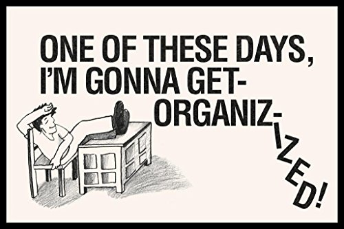Laminated One Of These Days Im Gonna Get Organizized! Desk Retro Humor Poster Dry Erase Wall Art 16x24