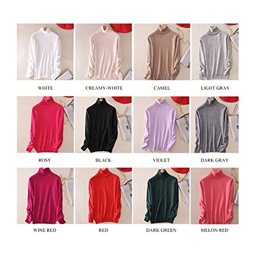 Suéter feminino gola rolê feminino plus size tricotado gola rolê inverno caxemira suéter feminino qu