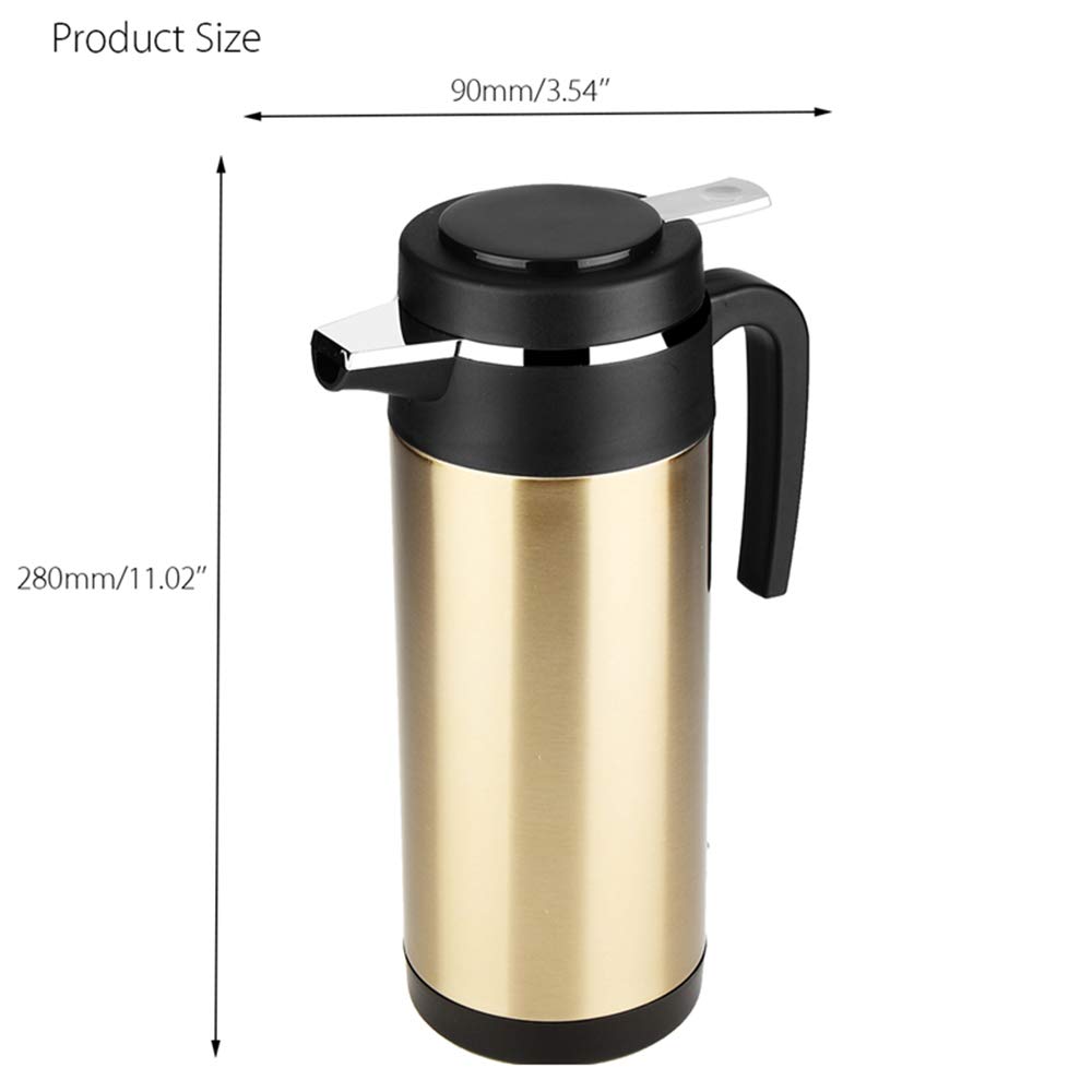1200 Ml Acero Inoxidable Eléctrico Hervidor De Coches 12V Encendedor De Cigarrillos Calentador Calentado Taza De Agua Caldera De Agua Calentamiento Taza De Bebida Taza BOT
