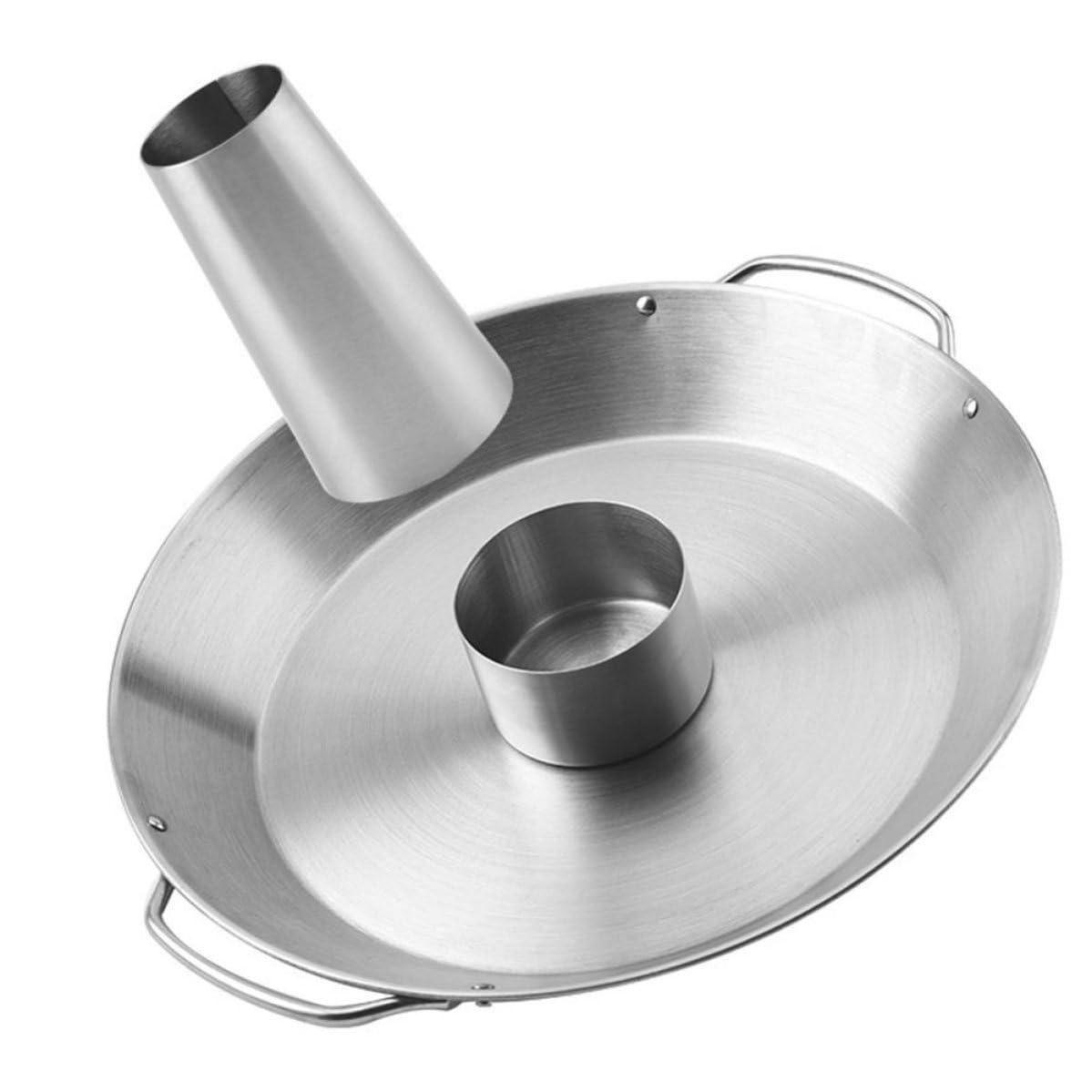 Supporto per Pollo Arrosto in Acciaio Inox Argento, Manico, Multiuso | Superficie Liscia e Delicata, Alta Durezza, per Barbecue e Arrosti