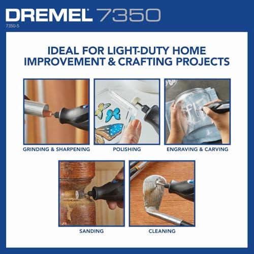 Image of Dremel 7350-5 Cordless Rotary Tool Kit, Includes 4V Li-ion Battery and 5 Rotary Tool Accessories - Ideal for Light DIY Projects and Precision Work