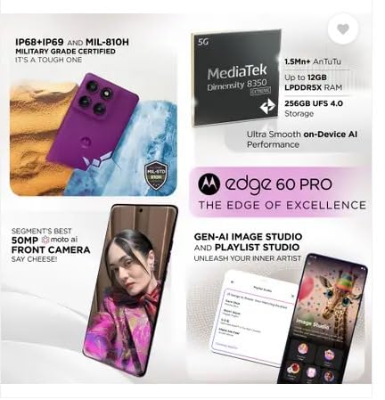 Image of Motorola Edge 60 Pro (Pantone Sparkling Grape, 512 GB) (16 GB RAM)