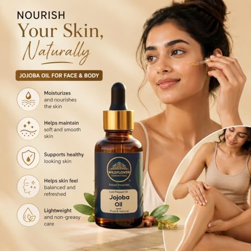 Image of Cold Pressed Jojoba Oil Lightweight Nourishing Moisturizing Formula For All Skin Types, Natural Lip Balm, Makeup Remover, Cuticles (30 ML)