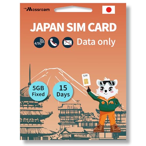 Japan SIM Card – Prepaid Data Plans |5GB Total,15 Days | High-Speed 4/5G LTE | No Daily Restrictions | Perfect for Tourists & Business Travelers