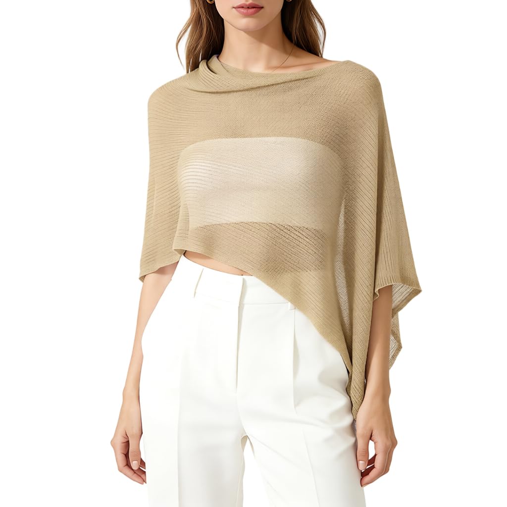 Women Beach Cover-Up Sheer Fashion Shawl and Shoulder Wrap Lightweight Summer Swimwear Backless Top for Pool, Beach, and Vacation, Versatile Elegant Outfit-image-47