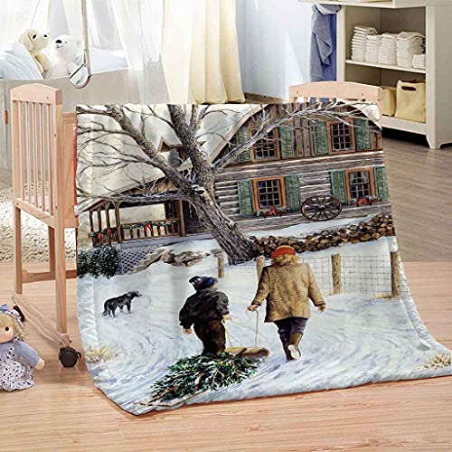 Couverture flanelle microfibre douce plaid canapé lit Noël 150x200 - 5