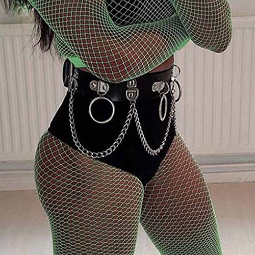 Victray Punk Waist Chain Belt Leather Body Chains Rave Body Jewelry Accessories For Women And Girls (Black) #TOP6