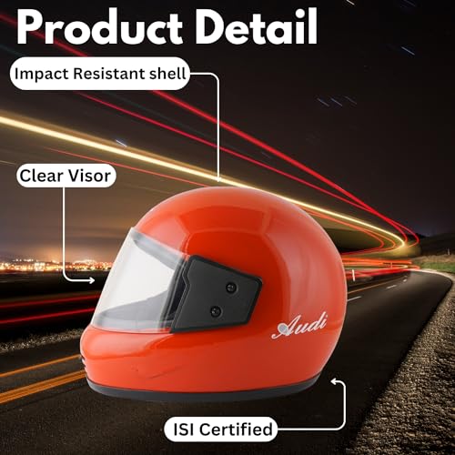 Image of Sage Square Audi Full Face Clear Visor Helmet | ISI Certified | High Standard Safety | Extra Comfort & Stylish